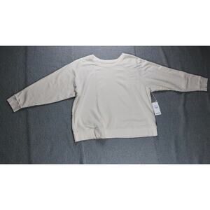 Mate The Label Womens 3x Sweatshirt Bone Organic Terry Raglan Beige Pullover New
